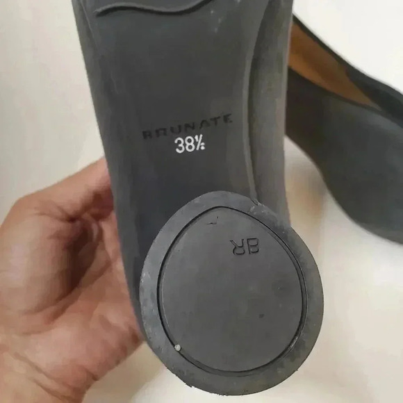 Brunate Dark Grey and Black Suede High Heels Size 38.5 - Picture 6 of 7